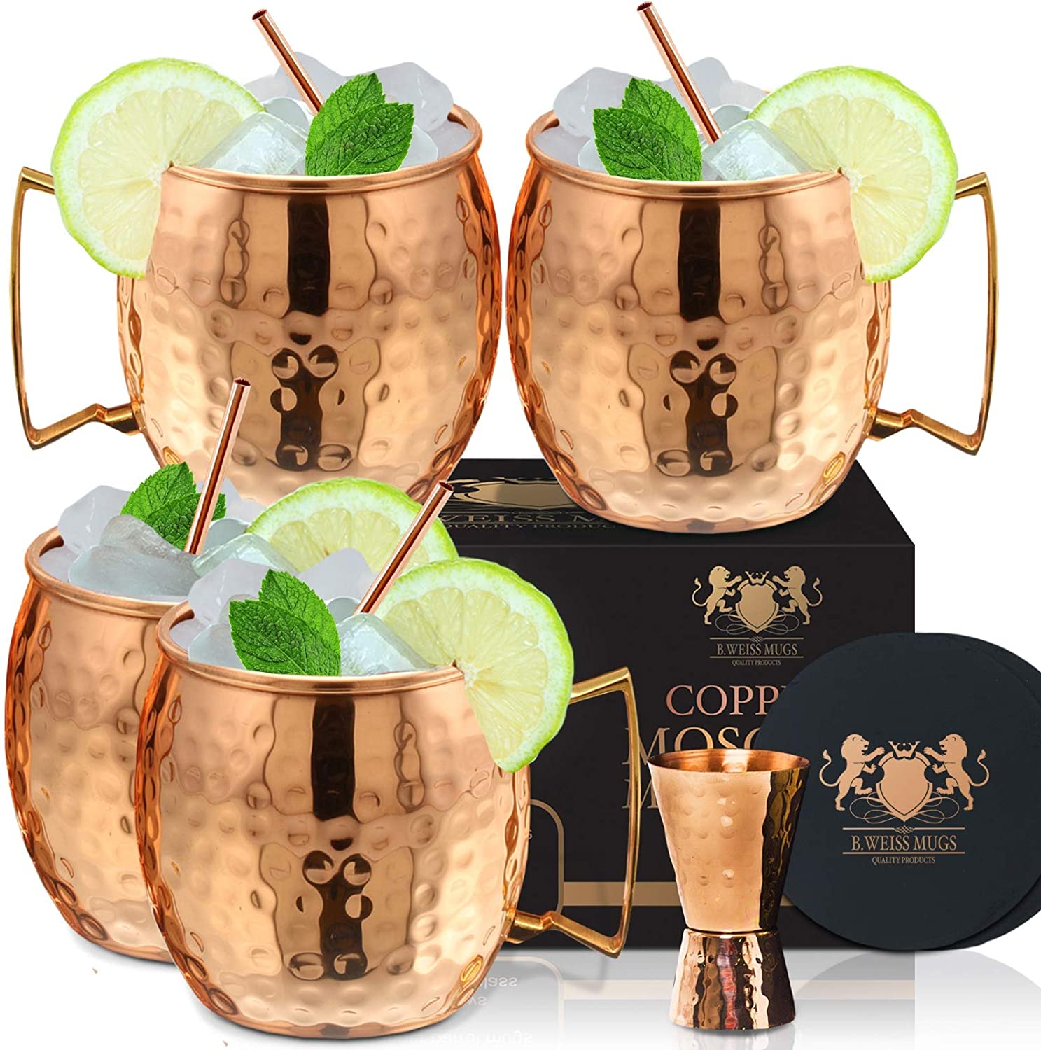 Handcrafted Pure Copper Moscow Mule Mugs